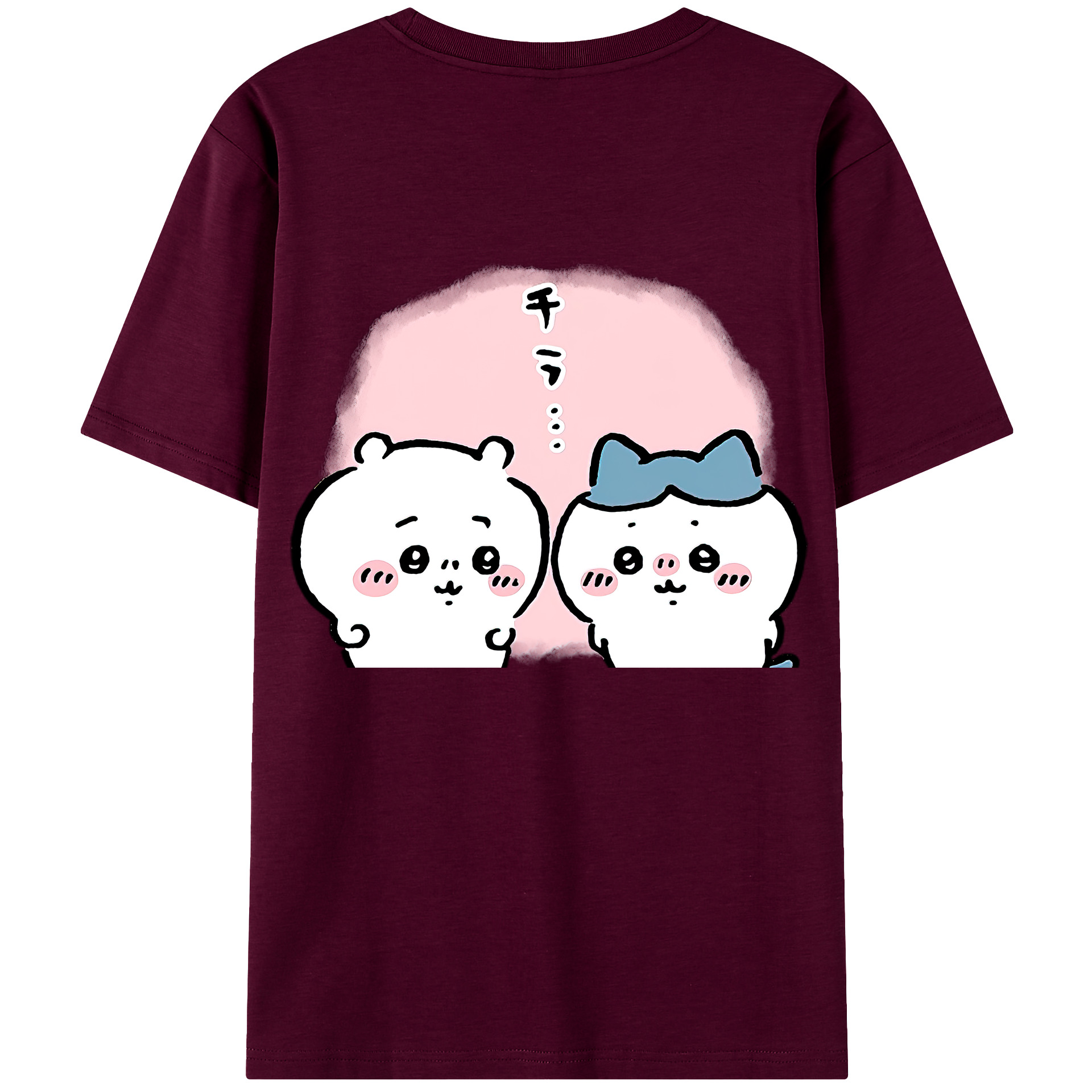（画像用） ちいかわ ハチワレ Chii-kawa hachiware レディース半袖Tシャツ(バックプリント)